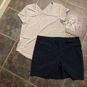 Eddie Bauer Dark Blue Women's Shorts and Athletic Top Outfit. Size M